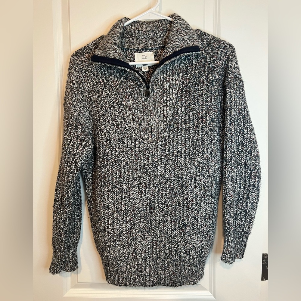 Offline. Lounge cable knit quarter zip pullover.